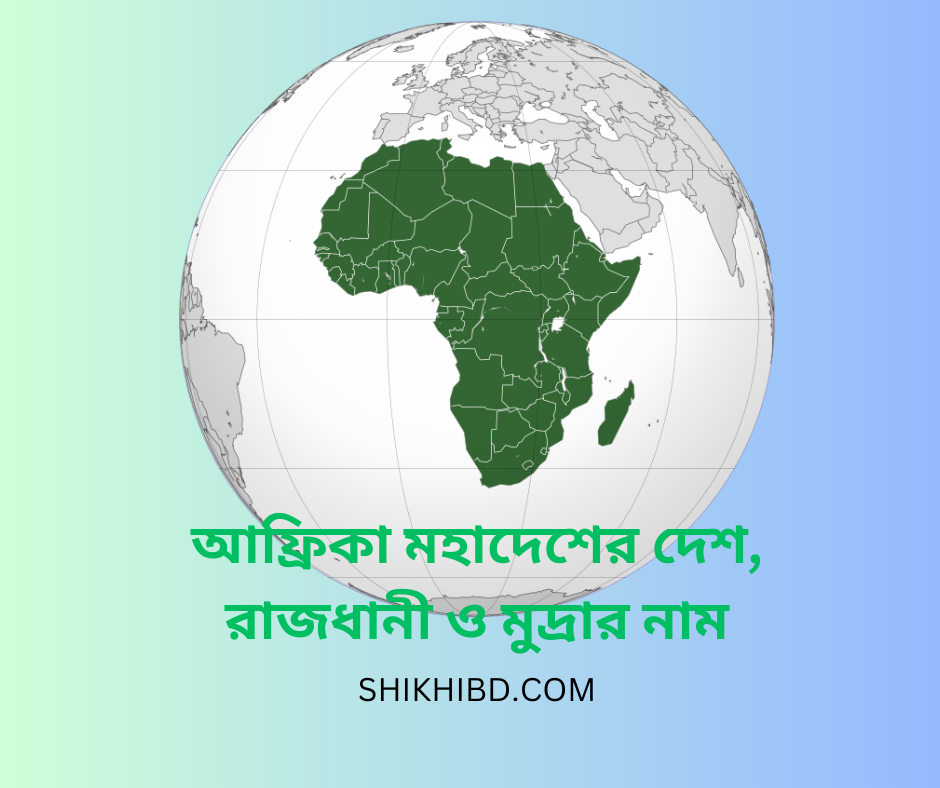 আফ্রিকা মহাদেশ, আফ্রিকা মহাদেশের দেশ, রাজধানী ও মুদ্রা,