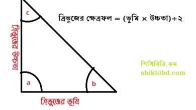 ত্রিভুজ কাকে বলে? ত্রিভুজ কত প্রকার? ত্রিভুজের ক্ষেত্রফল ও পরিসীমা